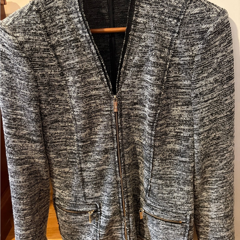 Karl Lagerfeld Women’s Black and Gray Textured Jacket